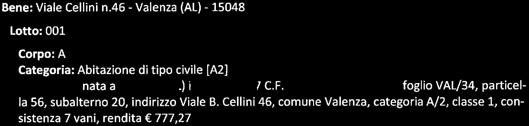 immobile appartamento all'asta in Viale Benvenuto Cellini, 51, 15048 Valenza AL, Italia Valenza, Alessandria - 4