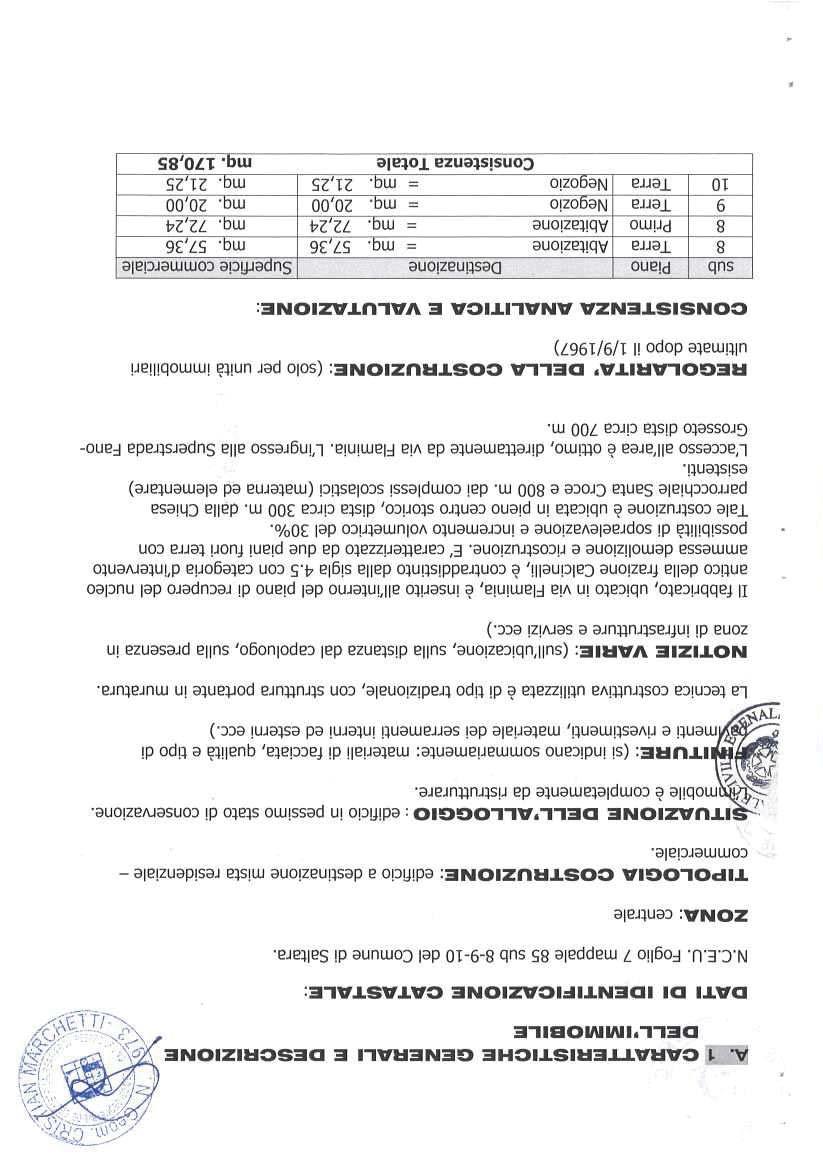 immobile appartamento all'asta in Localita' Saltara - Frazione Calcinelli - Via Flaminia - 61036 Colli al Metauro (PU) - 3