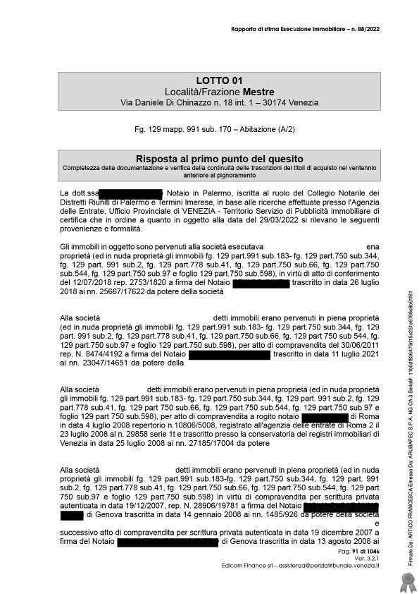 immobile posto auto all'asta in Via Jacopo Filiasi - 30172 Venezia (VE) - 1