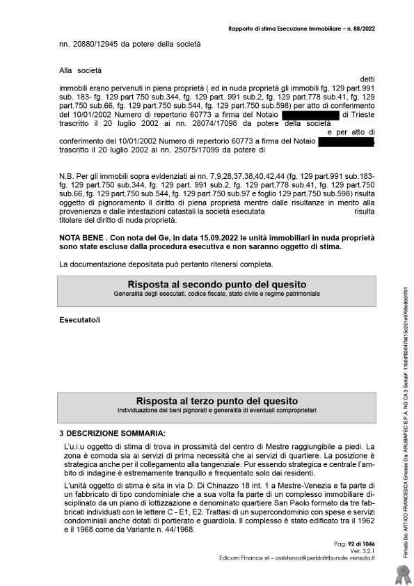 immobile posto auto all'asta in Via Jacopo Filiasi - 30172 Venezia (VE) - 2