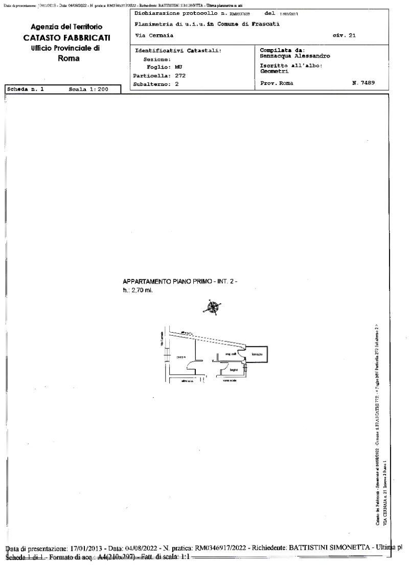 immobile appartamento all'asta in Via Cernaia, 21, 00044 Frascati RM, Italia Frascati, Roma - 1