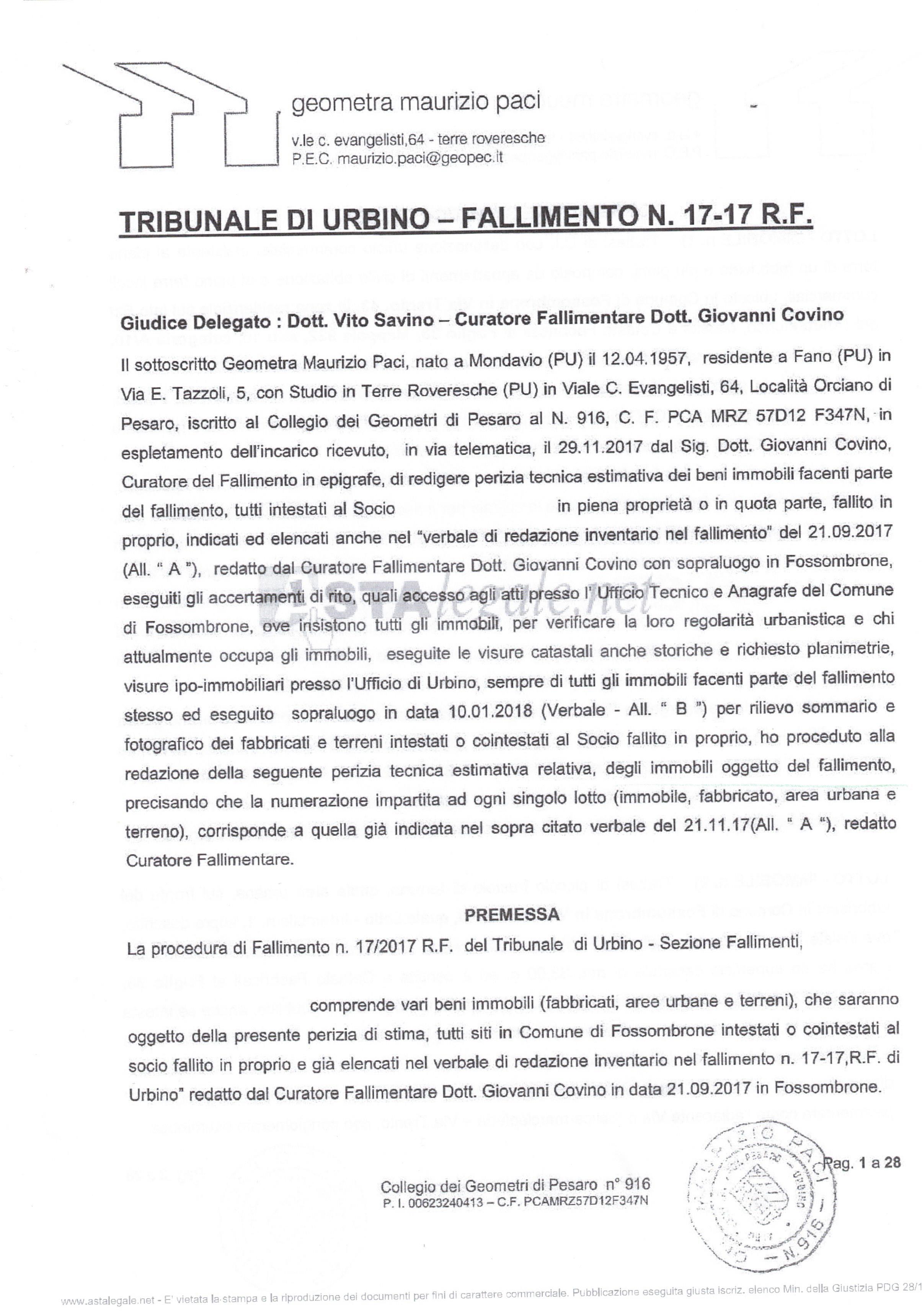 immobile ufficio all'asta in Via Trento, 43, 61034 Fossombrone PU, Italia Fossombrone, Pesaro e Urbino - 1