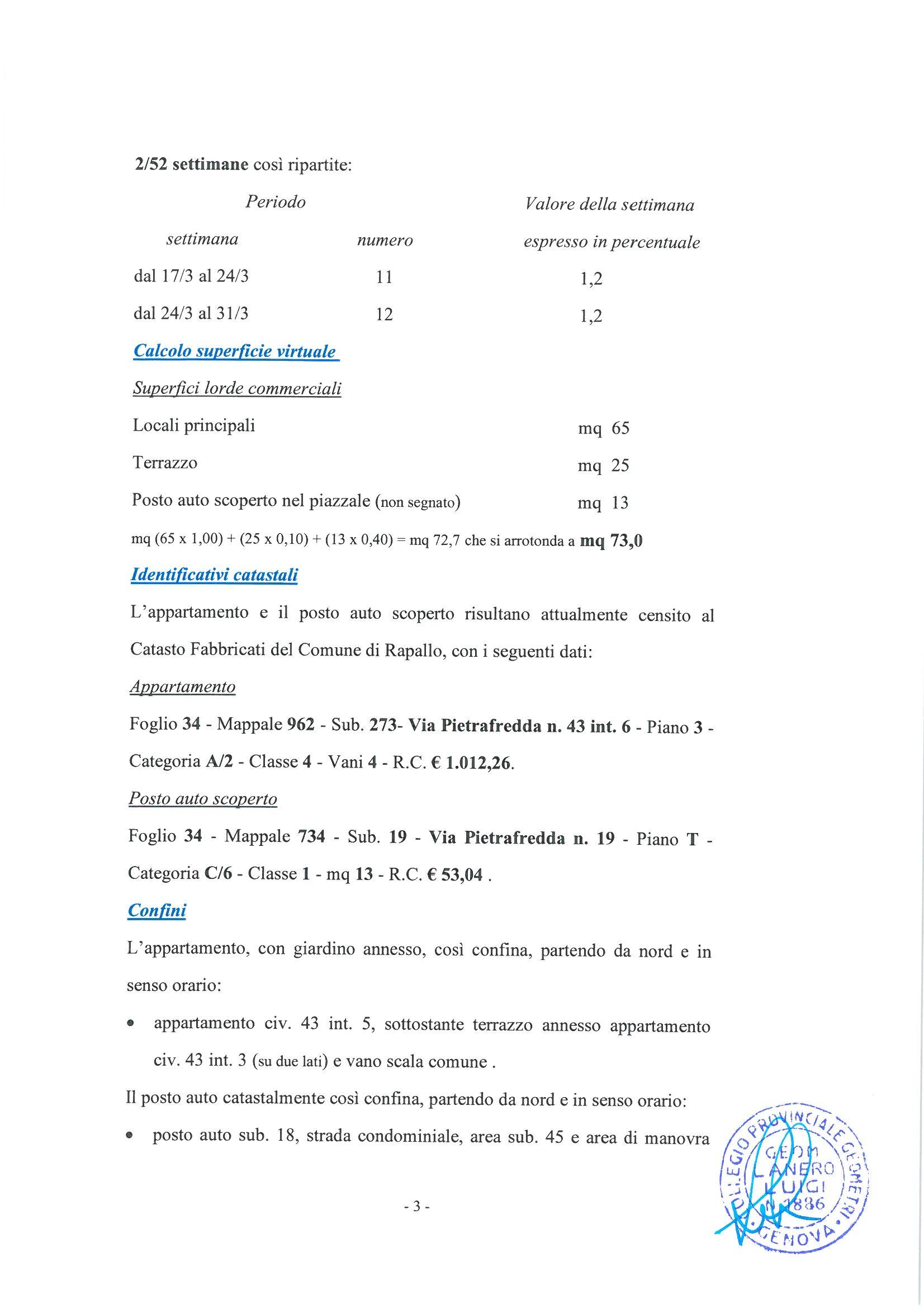 immobile appartamento all'asta in Frazione San Michele di Pagana - Località Saltincelo - Via Pietrafredda - 16035 Rapallo (GE) - 3