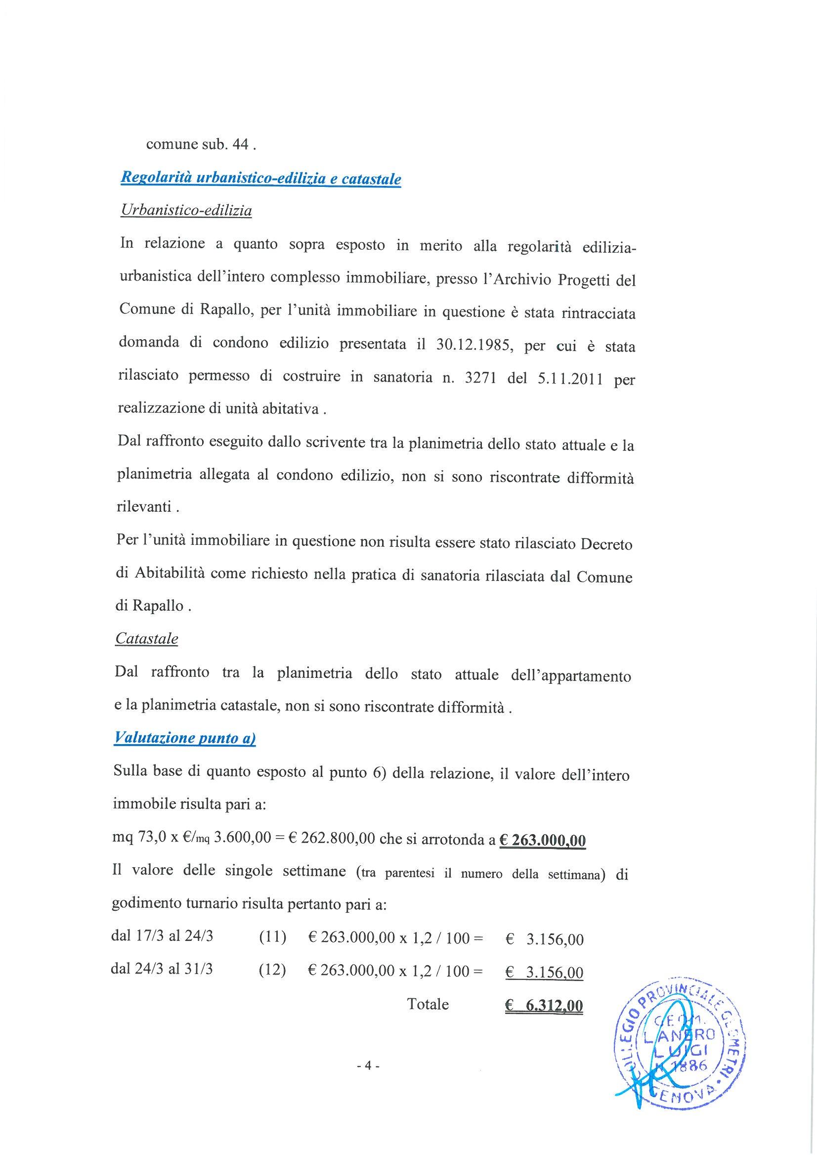 immobile appartamento all'asta in Frazione San Michele di Pagana - Località Saltincelo - Via Pietrafredda - 16035 Rapallo (GE) - 4