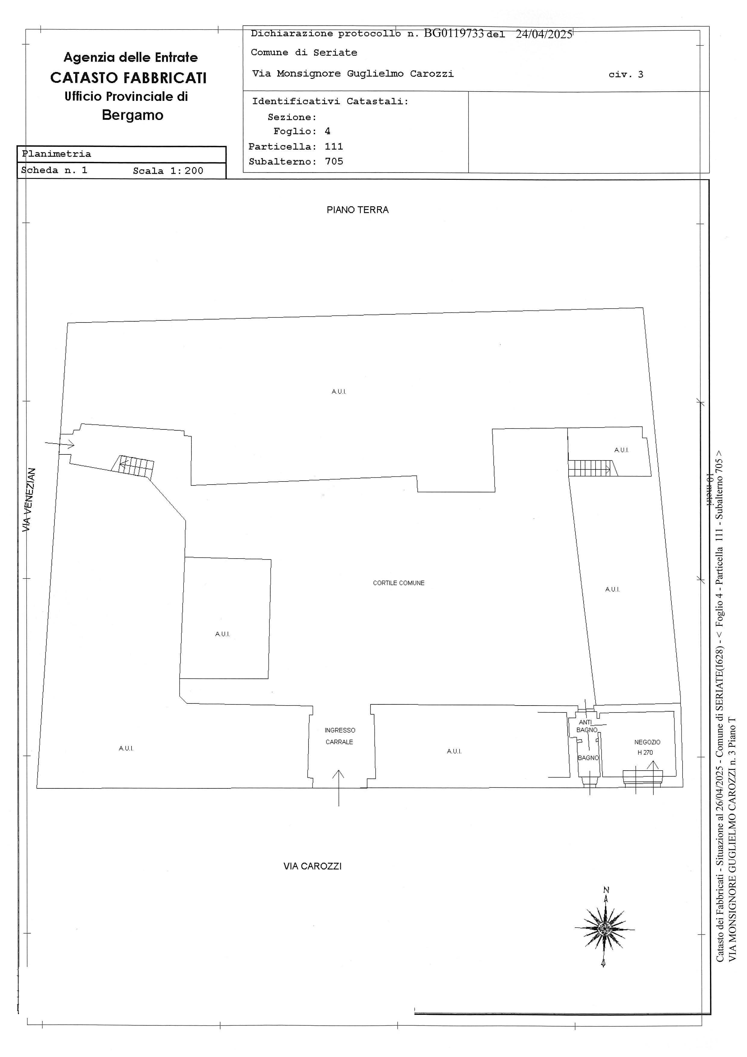 immobile negozio all'asta in via Monsignore Guglielmo Carozzi, 3 - 24068 Seriate (BG) - 3