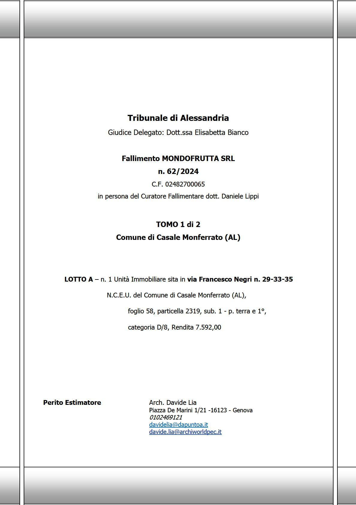 immobile negozio all'asta in Via Francesco Negri 29 - 15033 Casale Monferrato (AL) - 1