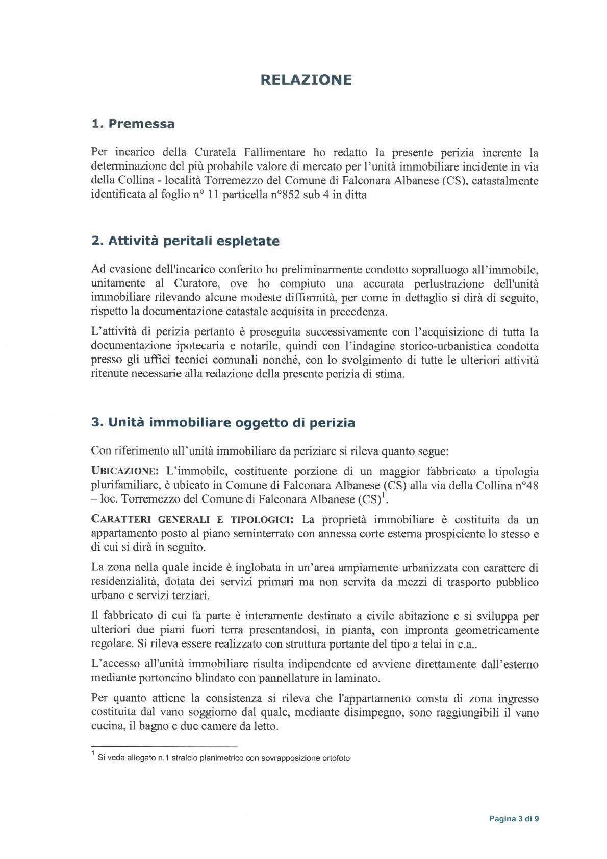 immobile appartamento all'asta in Via della Collina - 87030 Falconara Albanese (CS) - 3
