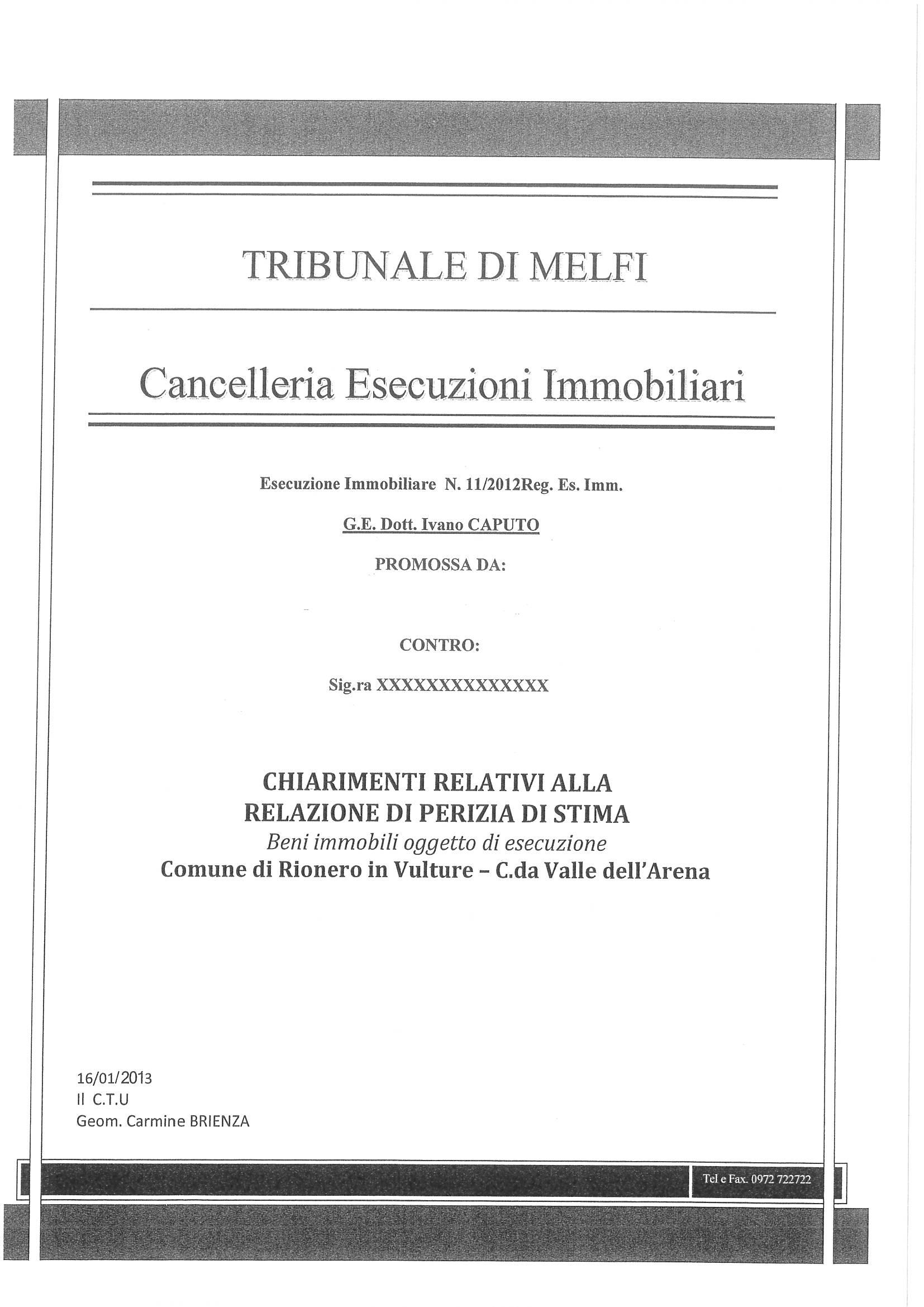 immobile villa all'asta in Contrada Valle dell'Arena senza civico - 85028 Rionero in Vulture (PZ) - 1