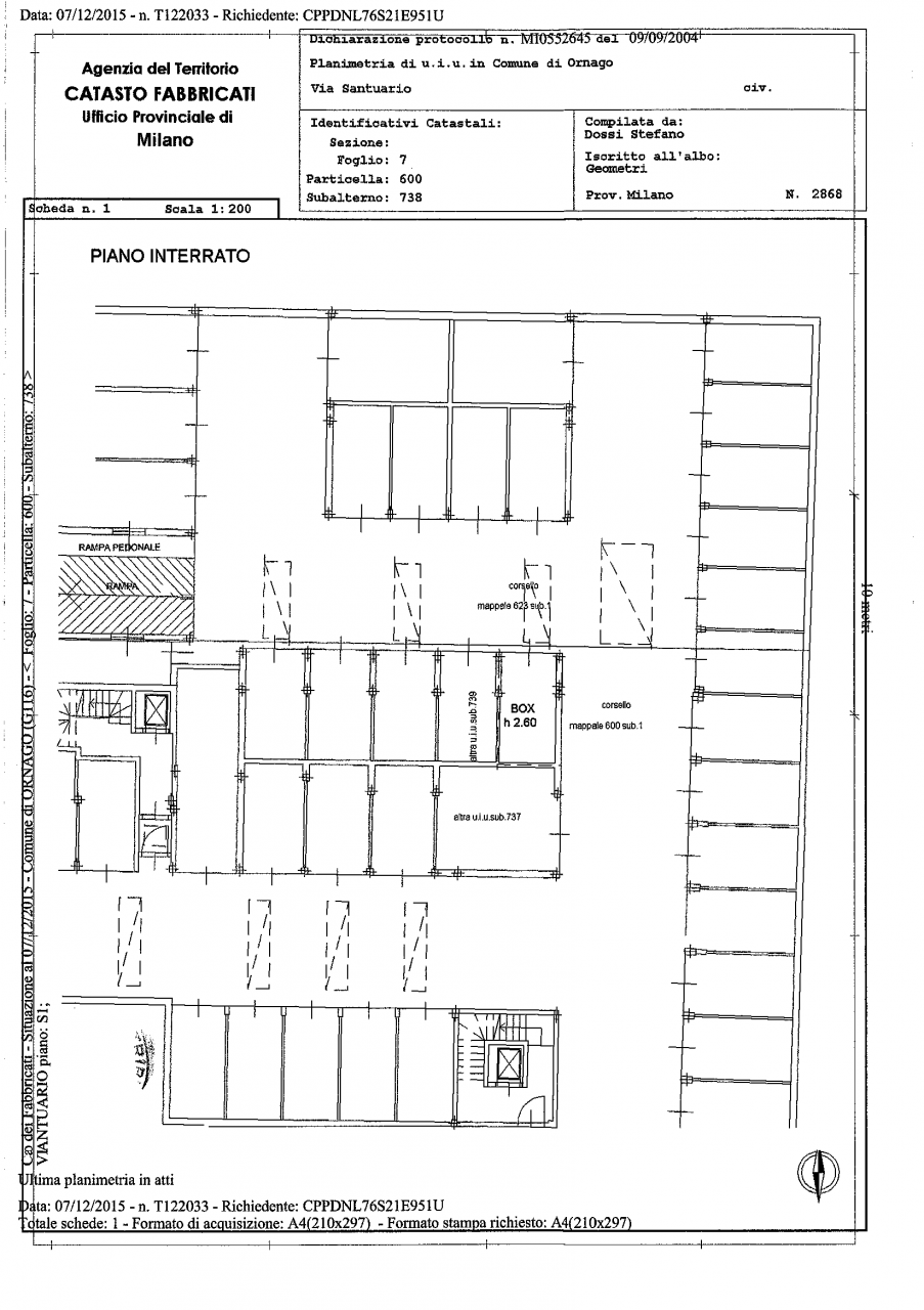 planimetria APPARTAMENTO ALL'ASTA IN VIA SANTUARIO, ORNAGO (MB) - 1