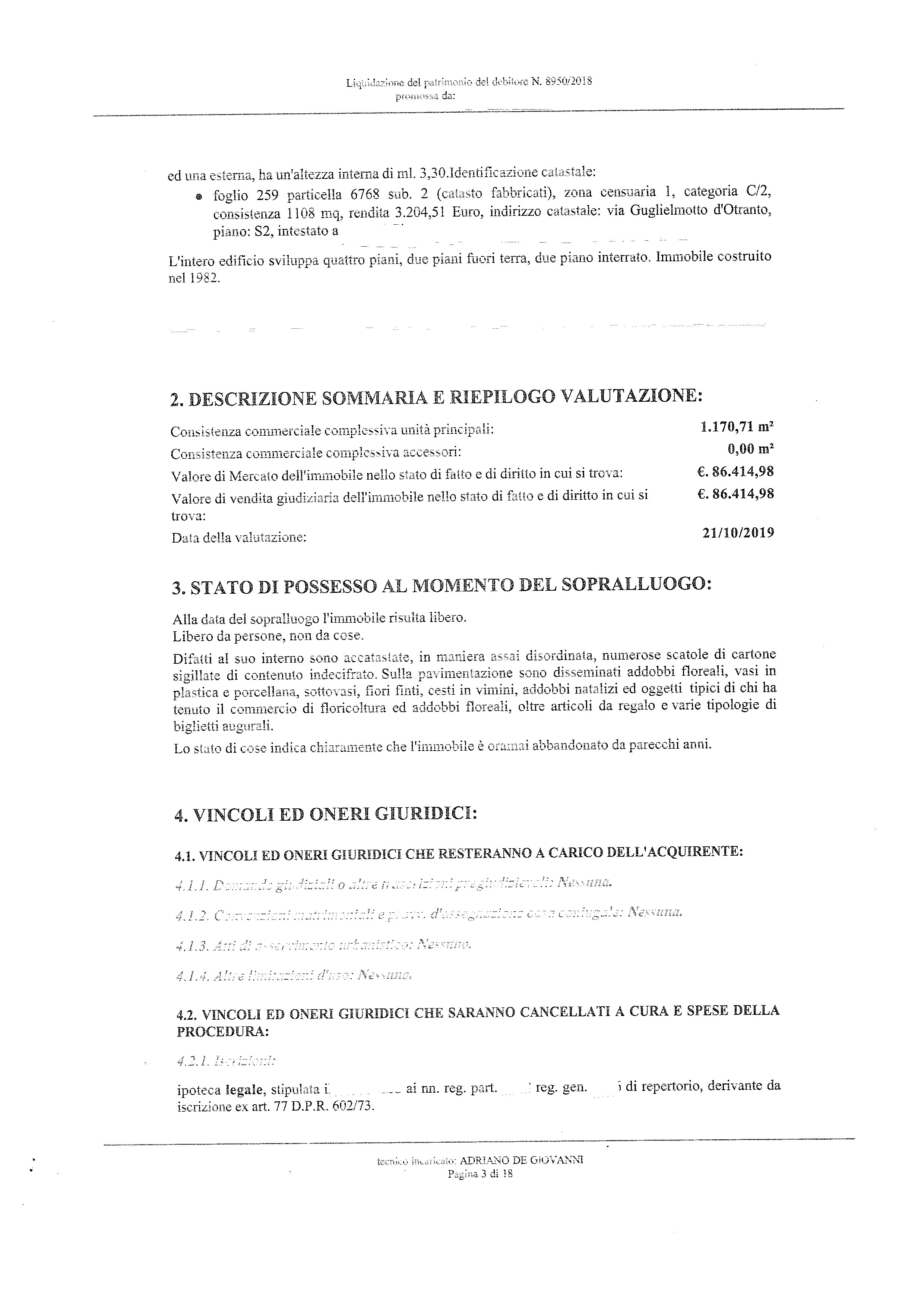 immobile magazzino all'asta in VIA GUGLIELMOTTO D'OTRANTO - 73100 Lecce (LE) - 3