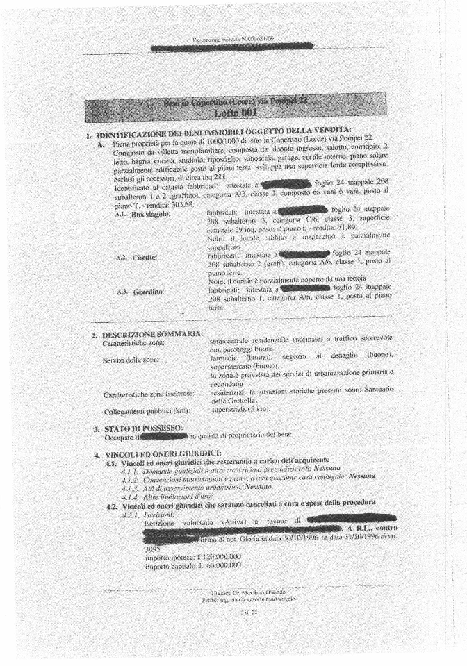 immobile appartamento all'asta in via pompei 22 - 73043 Copertino (LE) - 1