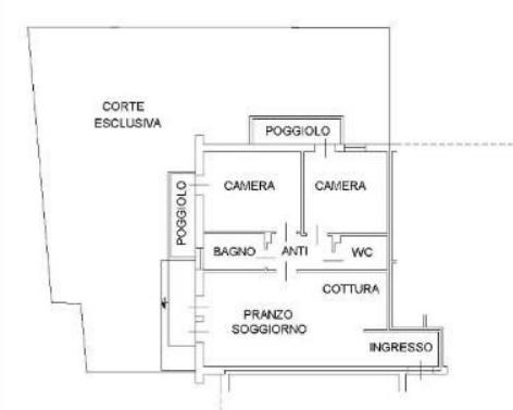 planimetria TRILOCALE CON GARAGE ALL'ASTA IN VIA TORINO, ALBIGNASEGO (PD) - 1
