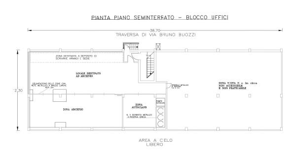 planimetria UFFICI, CAPANNONE, MAGAZZINO ALL'ASTA IN VIA BRUNO BOZZI, BARI (BA) - 1