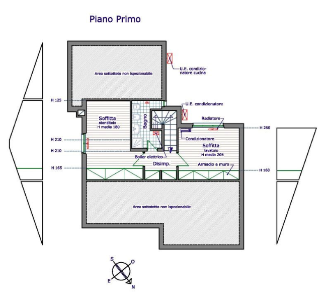 planimetria Vila con box all'asta in via Monasterace, Roma (RM) - 1