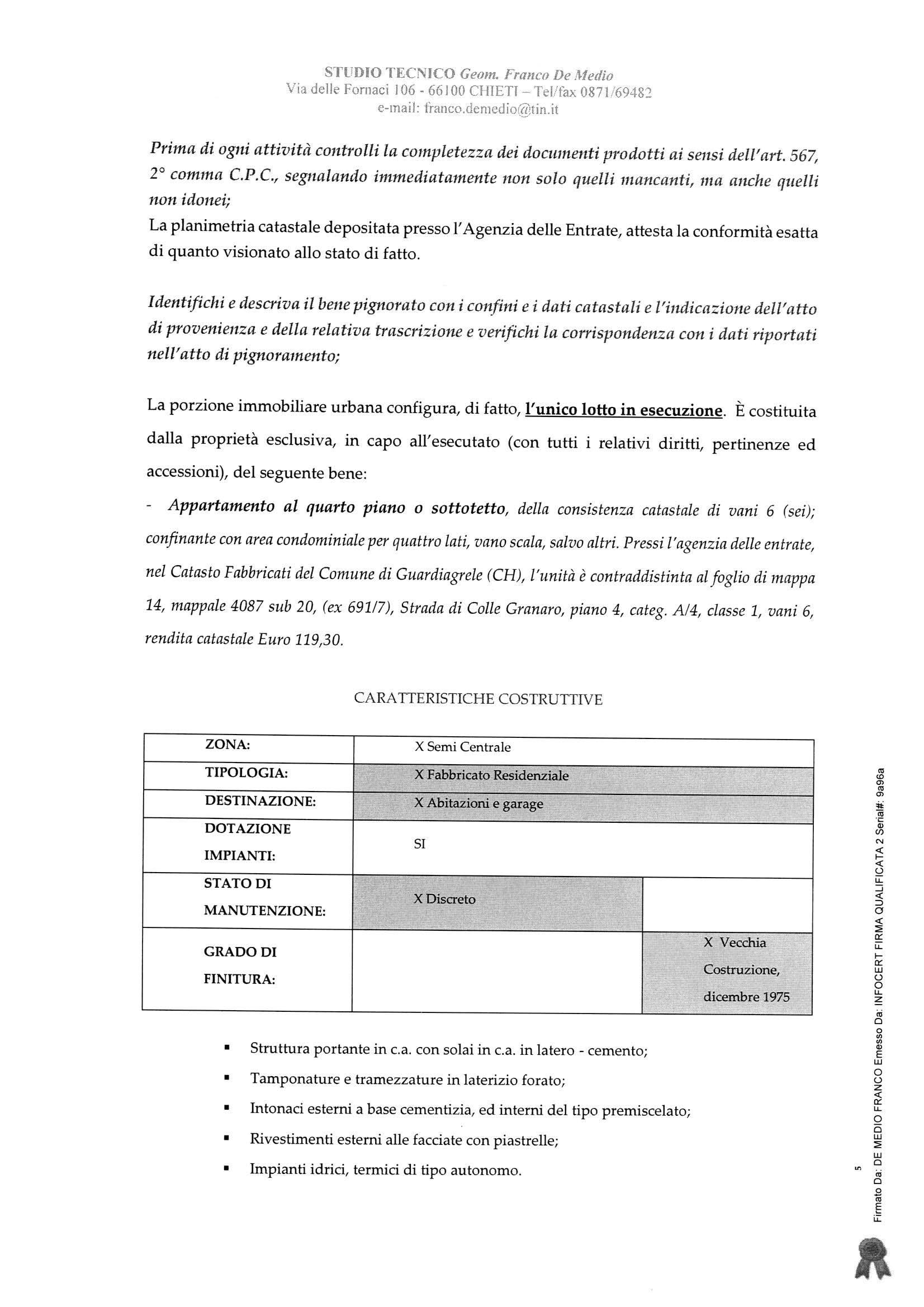 immobile appartamento all'asta in Via Colle Granaro 147 - 66016 Guardiagrele (CH) - 5