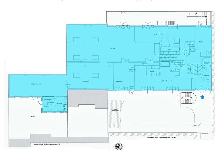 planimetria PALESTRA ALL'ASTA IN VIA CASTELGOMBERTO, TORINO (TO) - 1