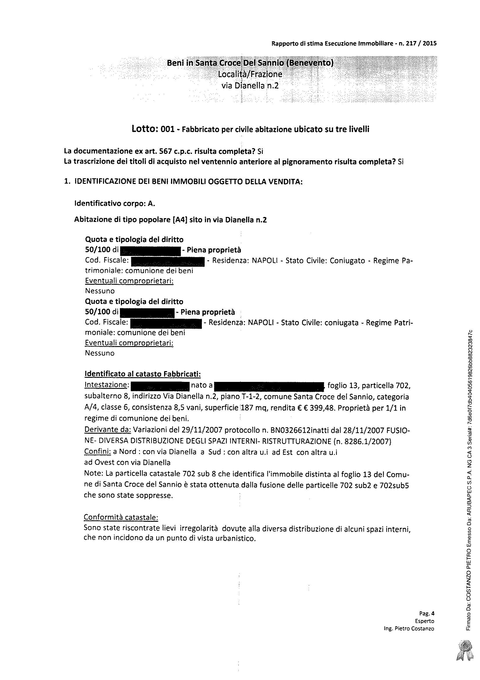 immobile appartamento all'asta in Santa Croce del Sannio - 82020 Santa Croce del Sannio (BN) - 4