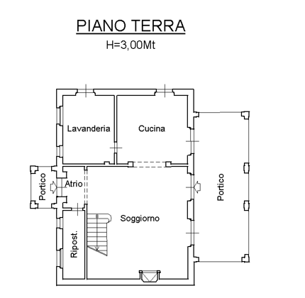 planimetria CASA SINGOLA IN VENDITA ALL'ASTA IN VIA PIETRO BEMBO, ORZINUOVI (BS) - 1