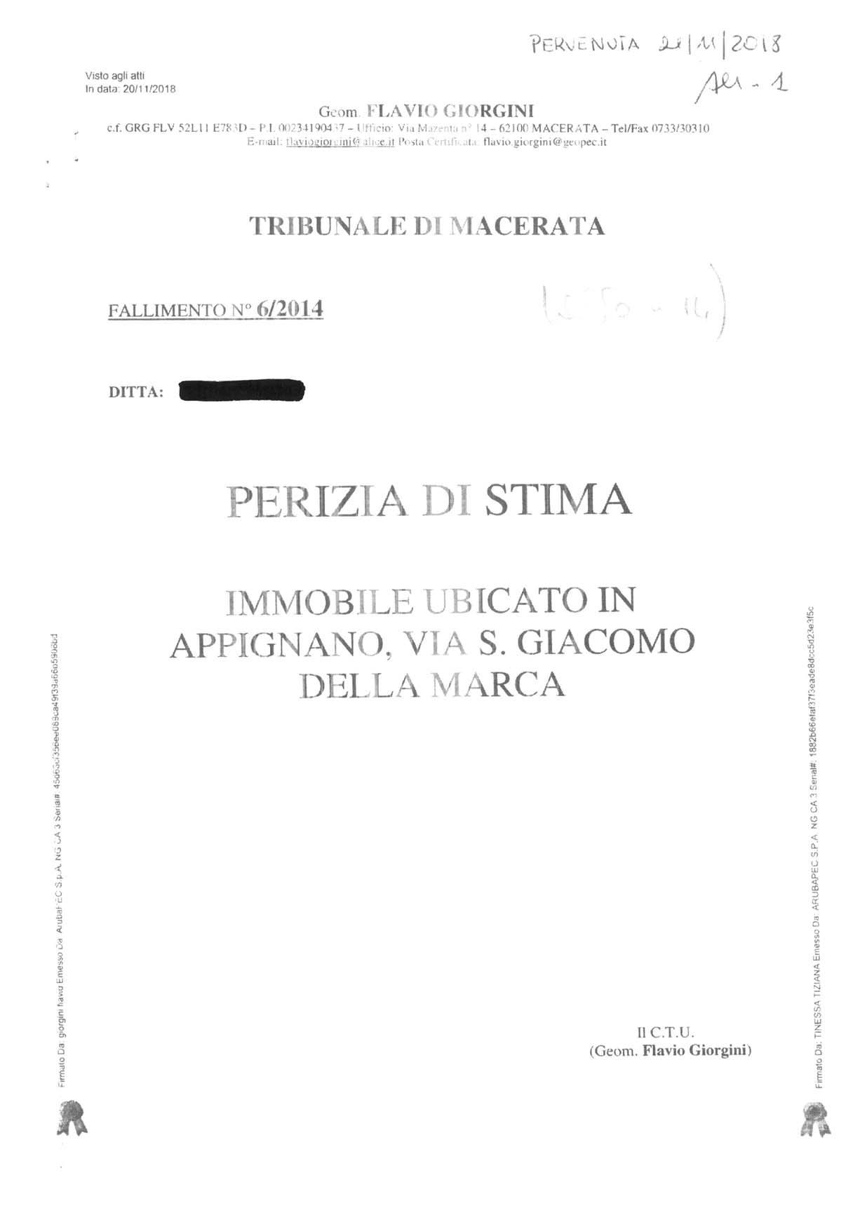 immobile appartamento all'asta in Via S Giacomo della Marca - 62010 Appignano (MC) - 1