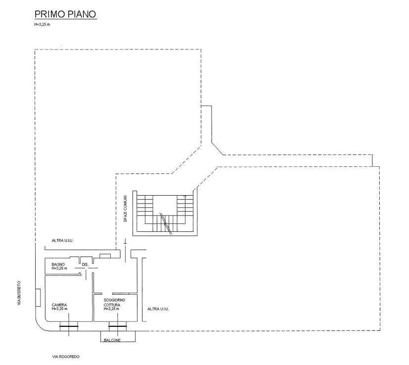 planimetria BILOCALE CON BALCONE ALL'ASTA IN VIA BRUNO BUSSETO, MILANO (MI) - 1