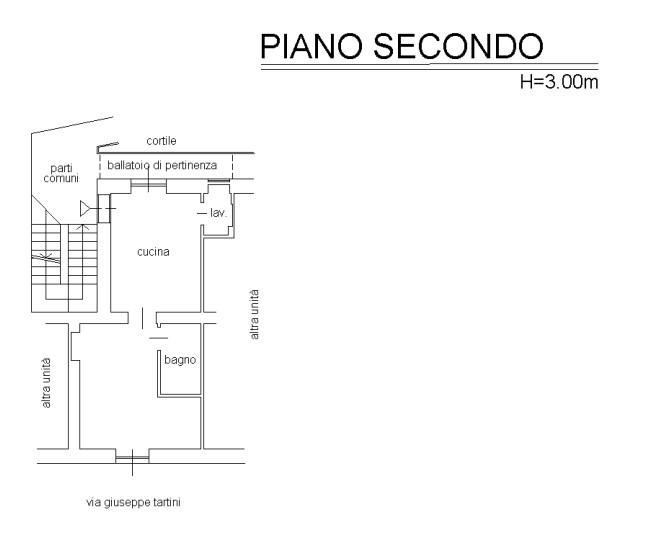 planimetria BILOCALE CON CANTINA ALL'ASTA IN VIA GIUSEPPE TARTINI, MILANO (MI) - 1