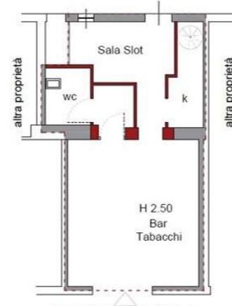 planimetria BAR TABACCHI ALL'ASTA IN VIA NOVARA, MILANO (MI) - 1