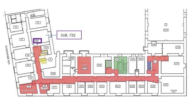 planimetria SEI CANTINE ALL'ASTA IN VIA BRAMANTE, MILANO (MI) - 1