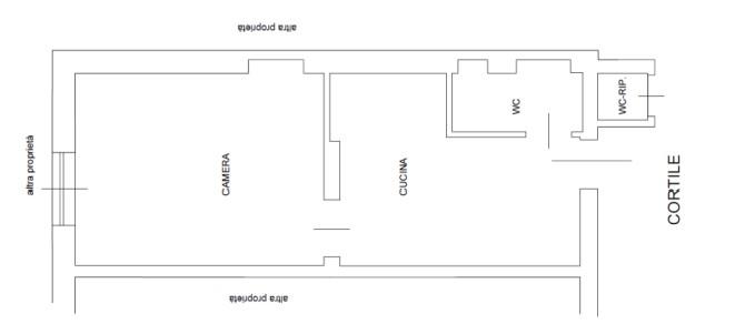 planimetria Monolocale con cantina all'asta in via Santhia, Torino (TO) - 1
