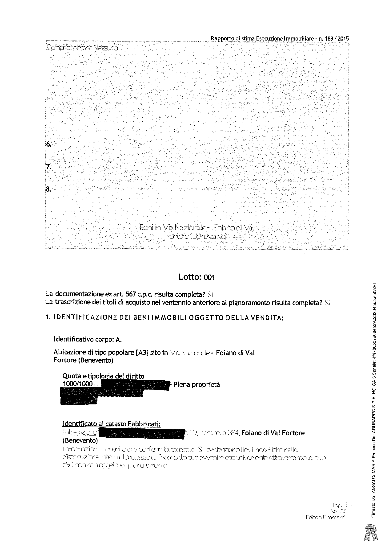 immobile appartamento all'asta in Via Nazionale, contrada Piano dei Masi - 82020 Foiano di Val Fortore (BN) - 3