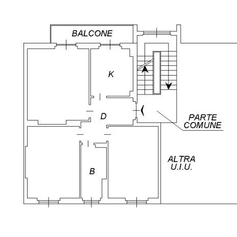 planimetria TRILOCALE CON CANTINA ALL'ASTA IN VIA TRACIA, MILANO (MI) - 1