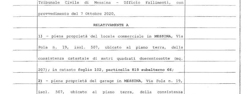 immobile attivita commerciale all'asta in via Pola is 507 n 19 angolo con via Istria - 98121 Messina (ME) - 2