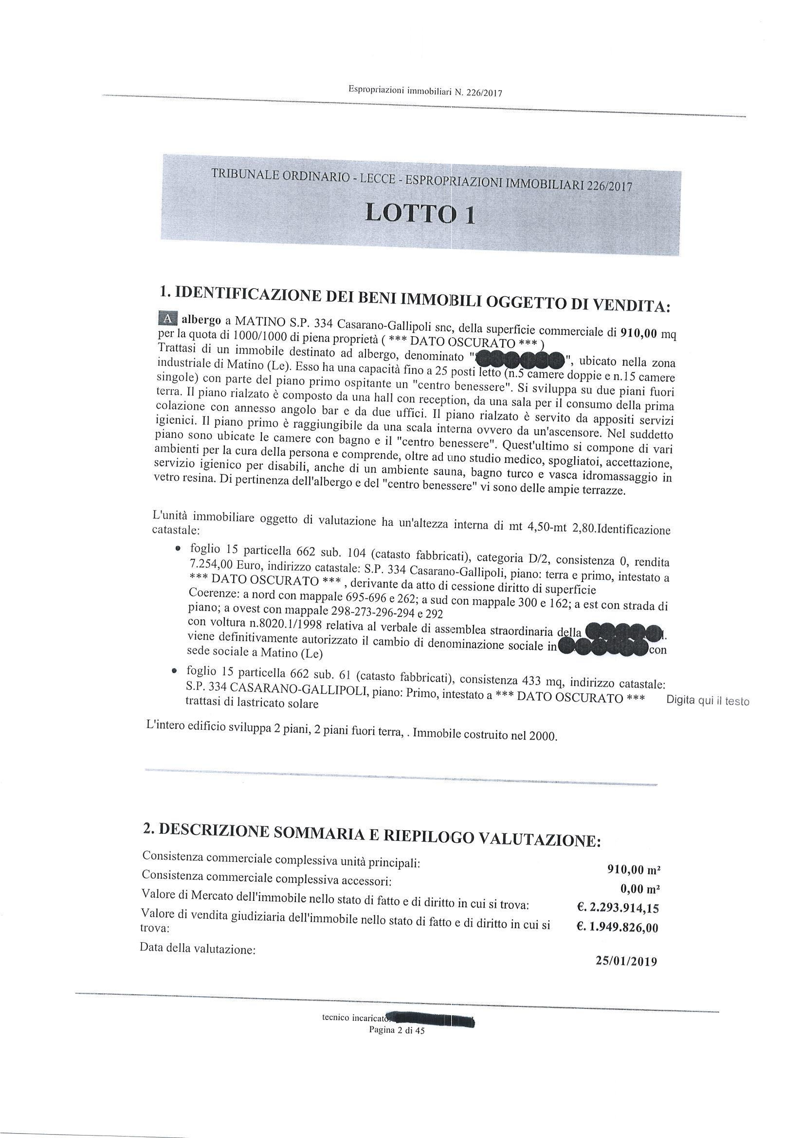 immobile hotel - albergo all'asta in SP 334 CASARANO-GALLIPOLI SNC - 73046 Matino (LE) - 2