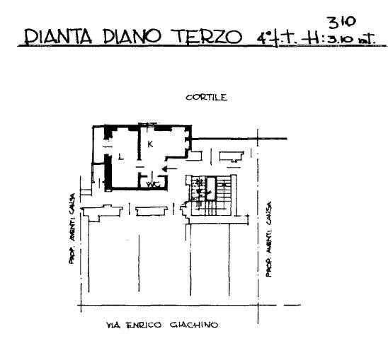 planimetria BILOCALE ALL'ASTA IN VIA ERRICO GIACHINO, TORINO (TO) - 1