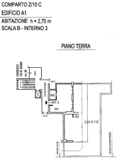 planimetria BILOCALE CON GIARDINO E BOXALL'ASTA IN VIA MARIO SOLDATI, ROMA (RM) - 1