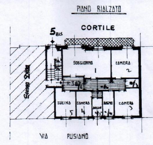 planimetria QUADRILOCALE CON BALCONE IN VIA PUSIANO, MILANO (MI) - 1