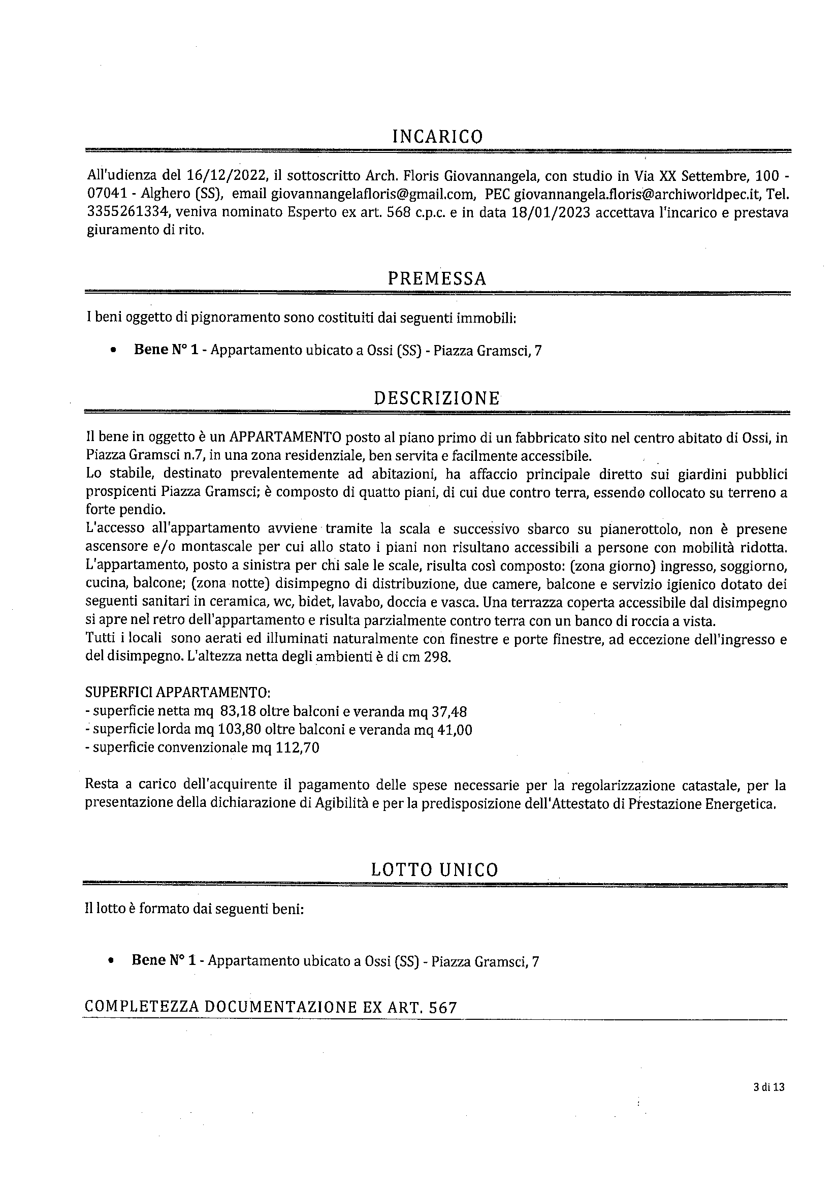 immobile appartamento all'asta in Piazza Gramsci n7 - 07045 Ossi (SS) - 3