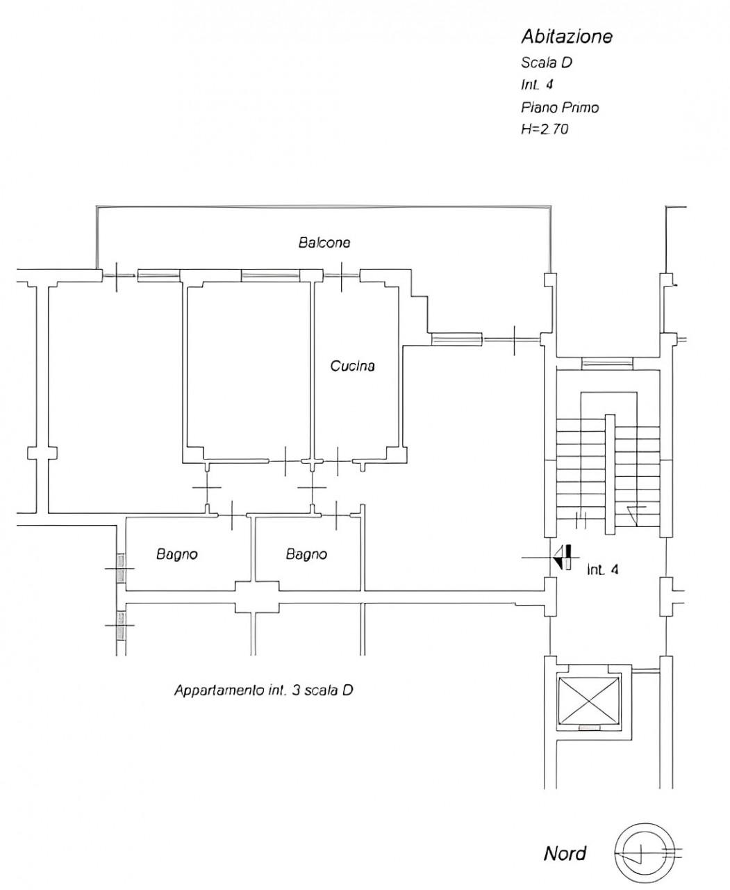 planimetria TRILOCALE CON GARAGE E CANTINA ALL'ASTA IN VIA ARTA TERME, ROMA (RM) - 1