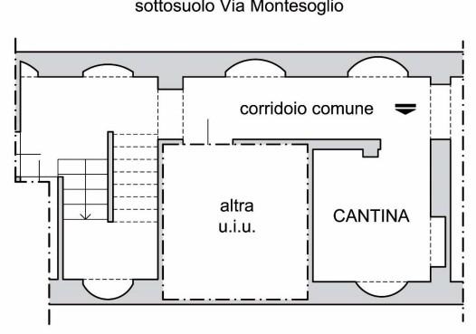 planimetria BILOCALE CON CANTINA ALL'ASTA IN VIA MONTESOGLIO, TORINO (TO) - 1
