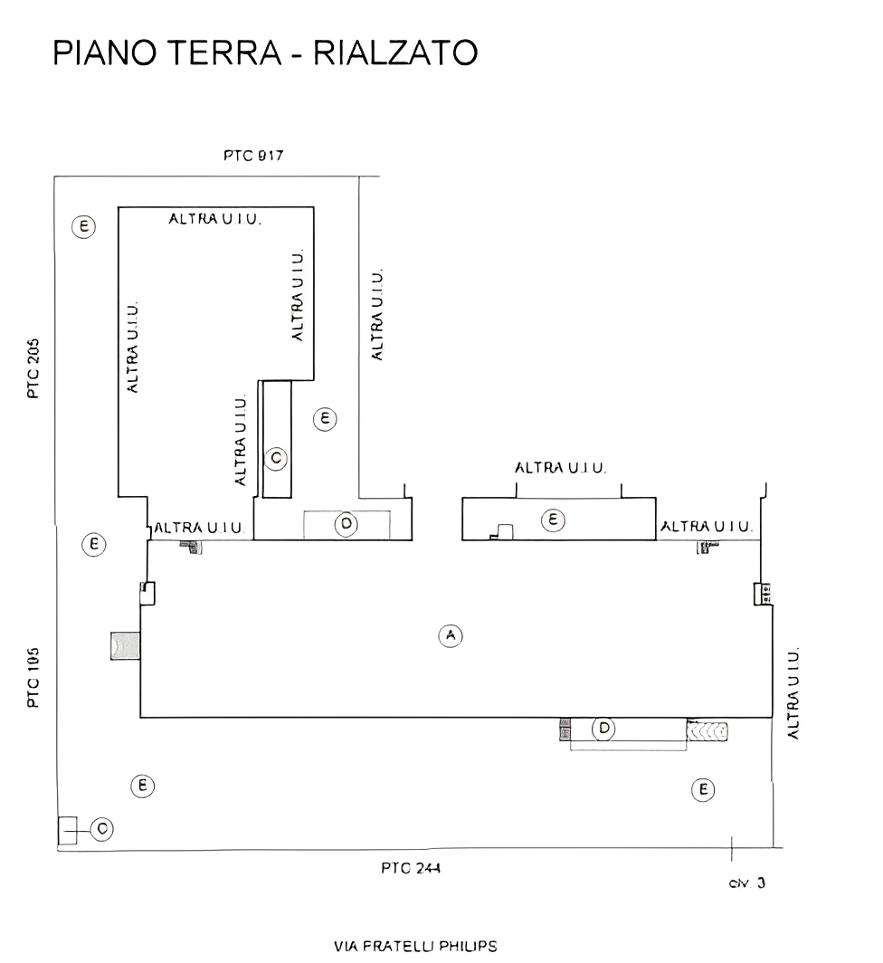 planimetria CAPANNONE INDUSTRIALE ALL'ASTA IN VIA PHILIPS, BARI (BA) - 1