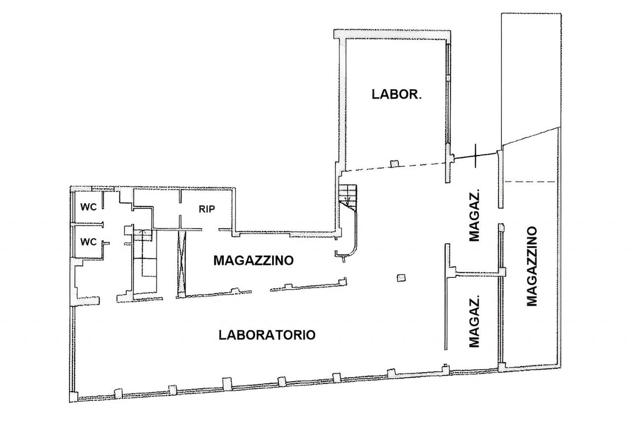 planimetria LABORATORIO CON MAGAZZINO IN VENDITA ALL'ASTA IN VIA SALASCO, MILANO (MI) - 1
