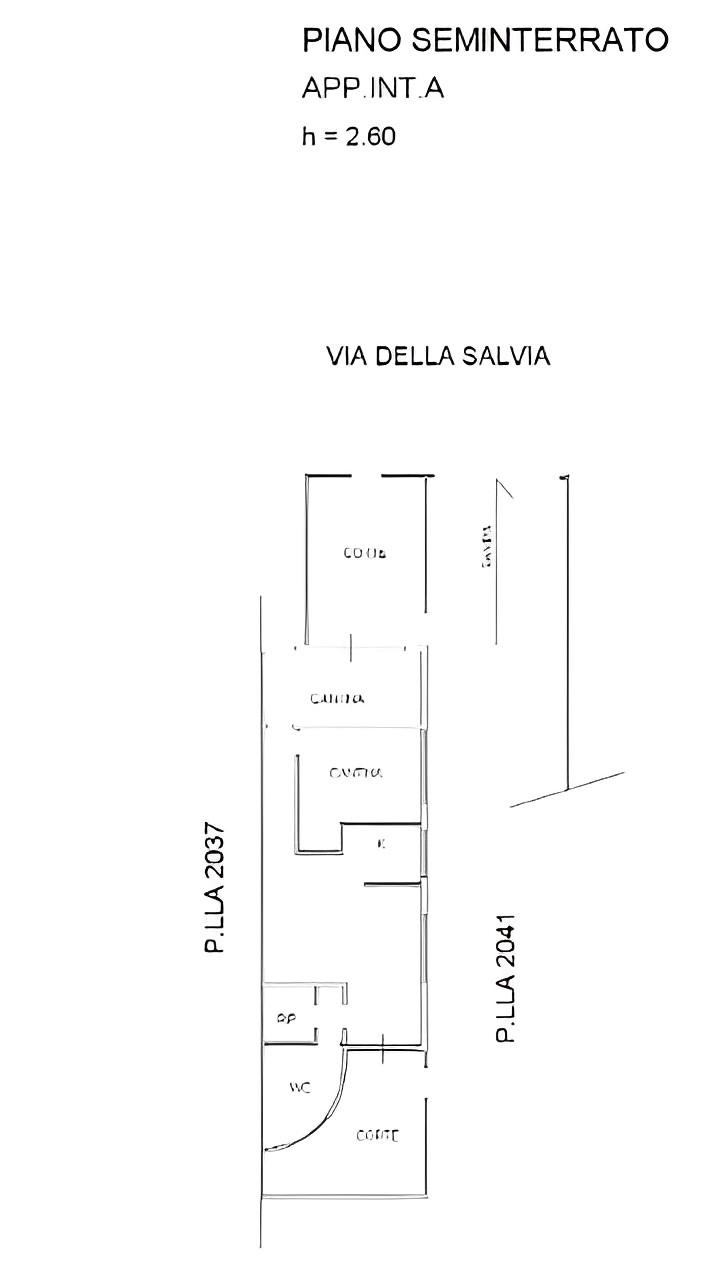 planimetria TRILOCALE ALL'ASTA CON GIARDINO IN VIA DELLA SALVIA, ROMA (RM) - 1