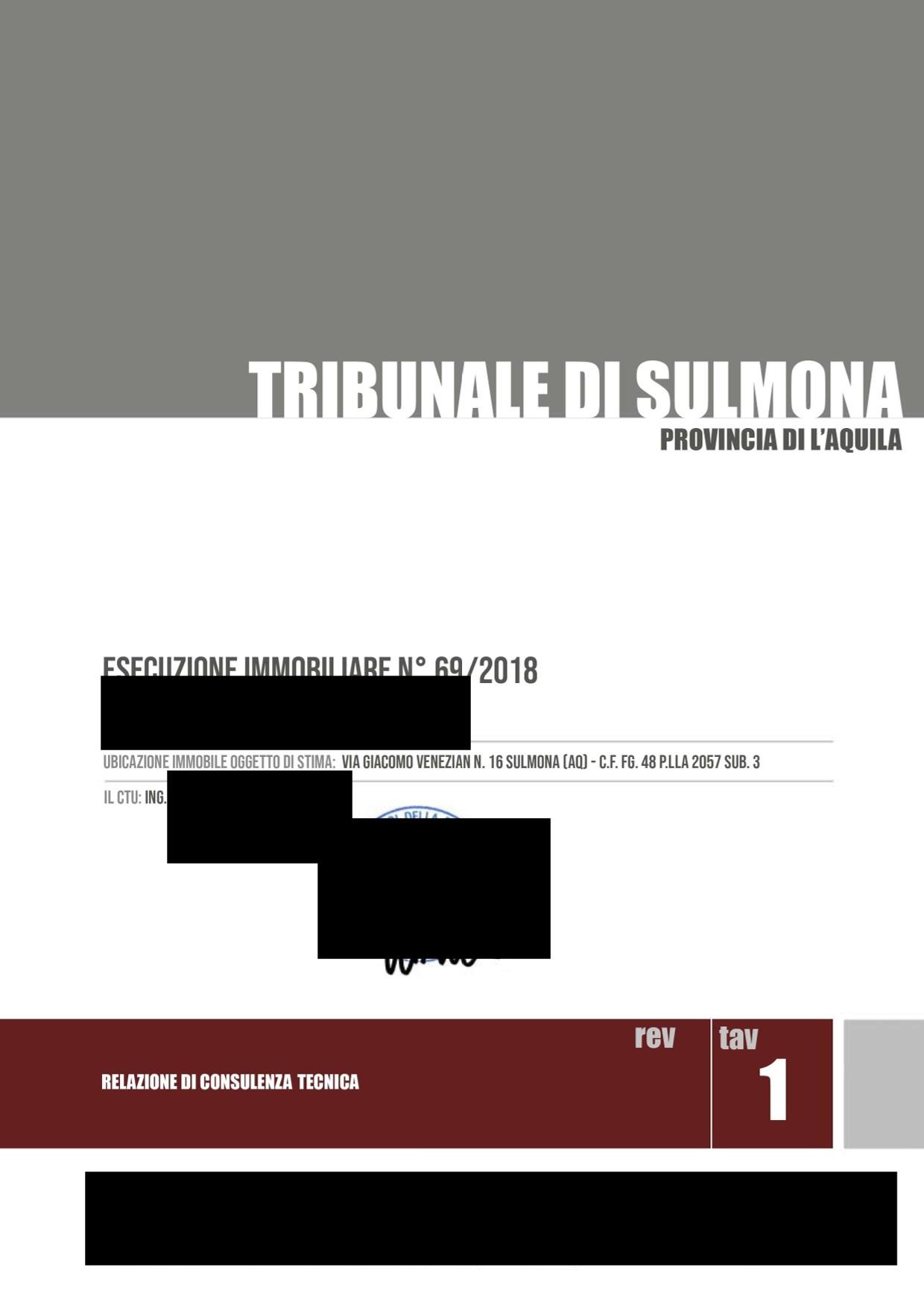 immobile appartamento all'asta in Via Giacomo Venezian 16 - 67039 Sulmona (AQ) - 1