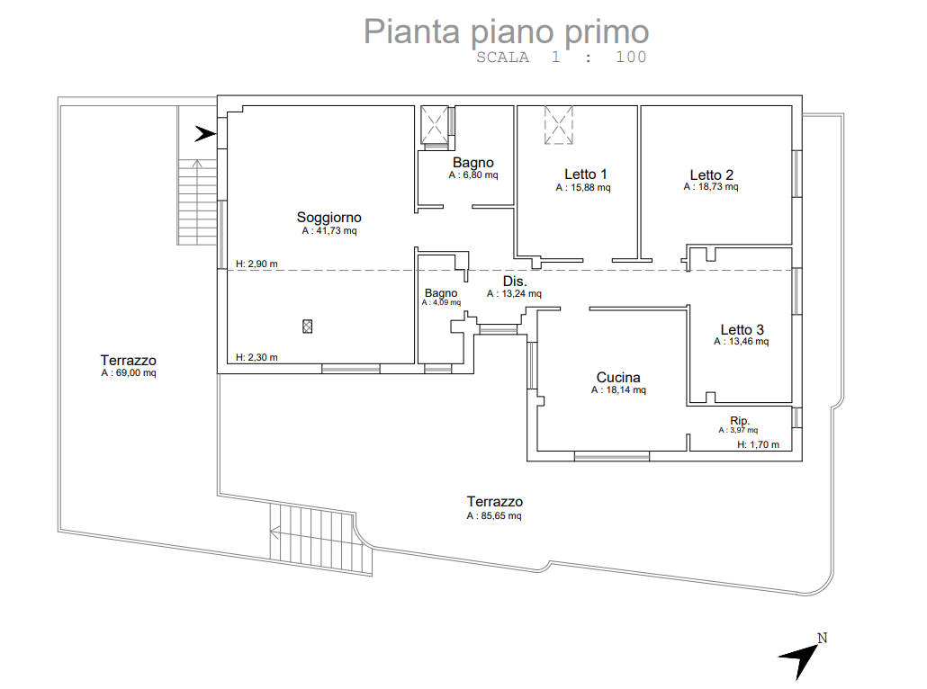 planimetria APPARTAMENTO ALL'ASTA IN VIA BARI, 275 - 70022 ALTAMURA (BA) - 1