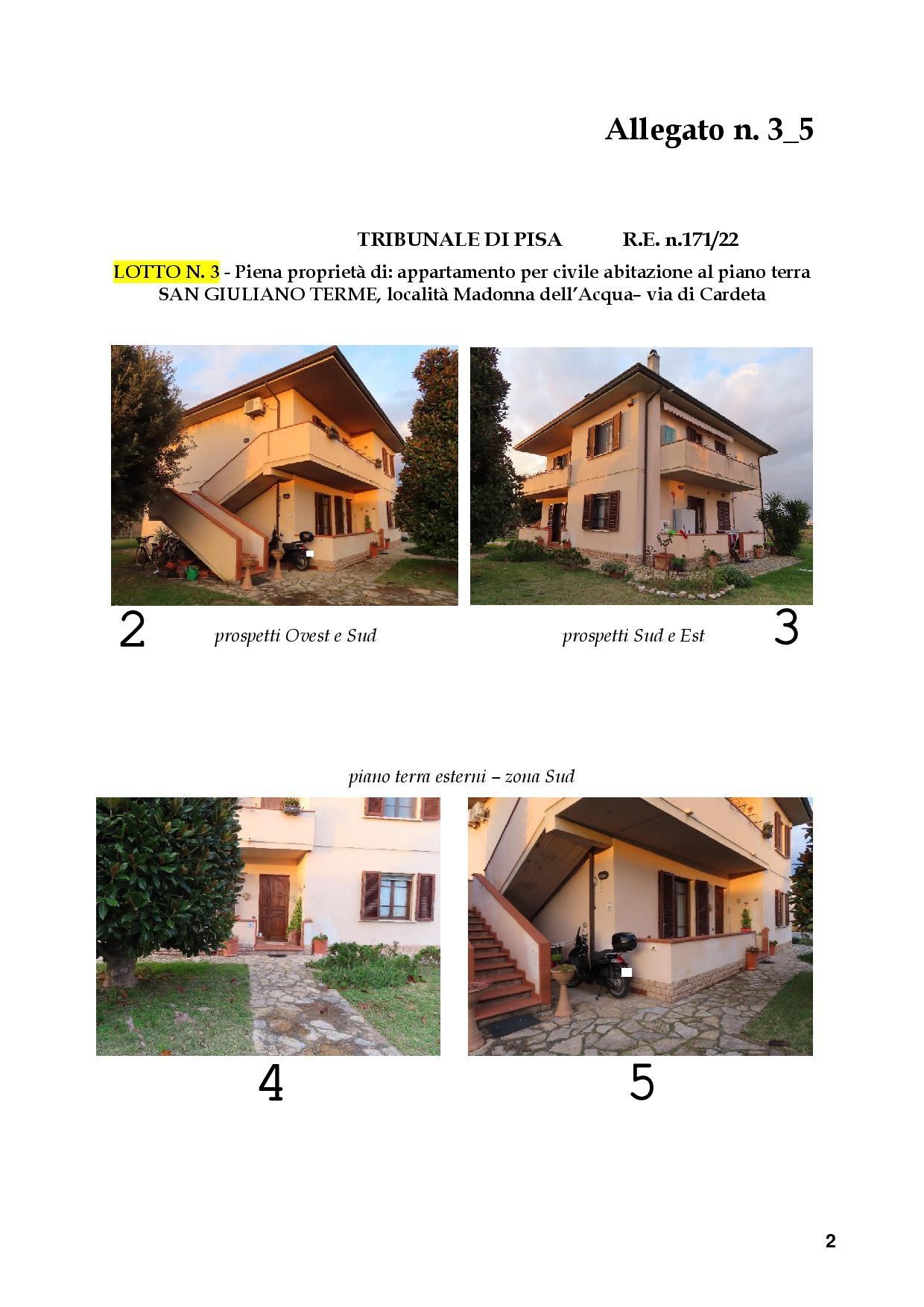 immobile appartamento all'asta in Via di Cardeta 10 - 56017 San Giuliano Terme (PI) - 2