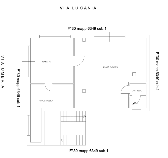 planimetria laboratorio all'asta in VIA LUCANIA ANG VIA UMBRIA - 07026 Olbia (SS) - 1