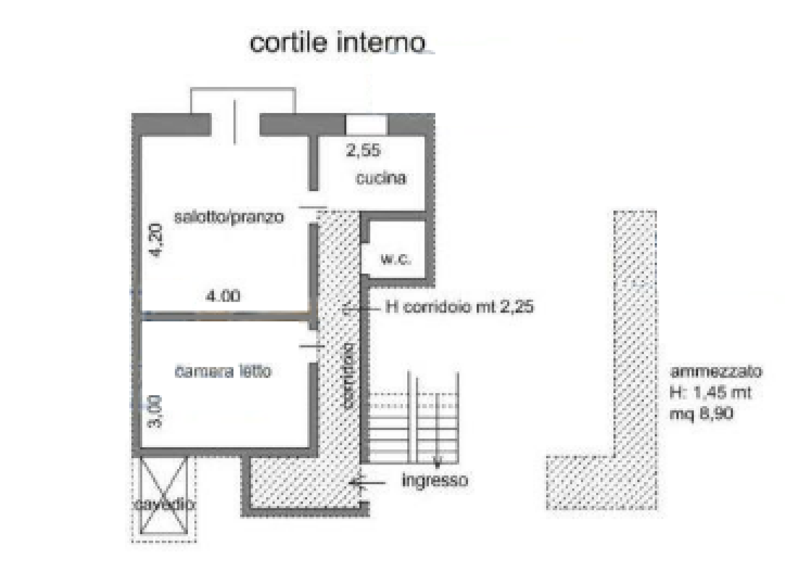planimetria appartamento all'asta in via Ettore Fieramosca n 168 Bari (BA) - 1