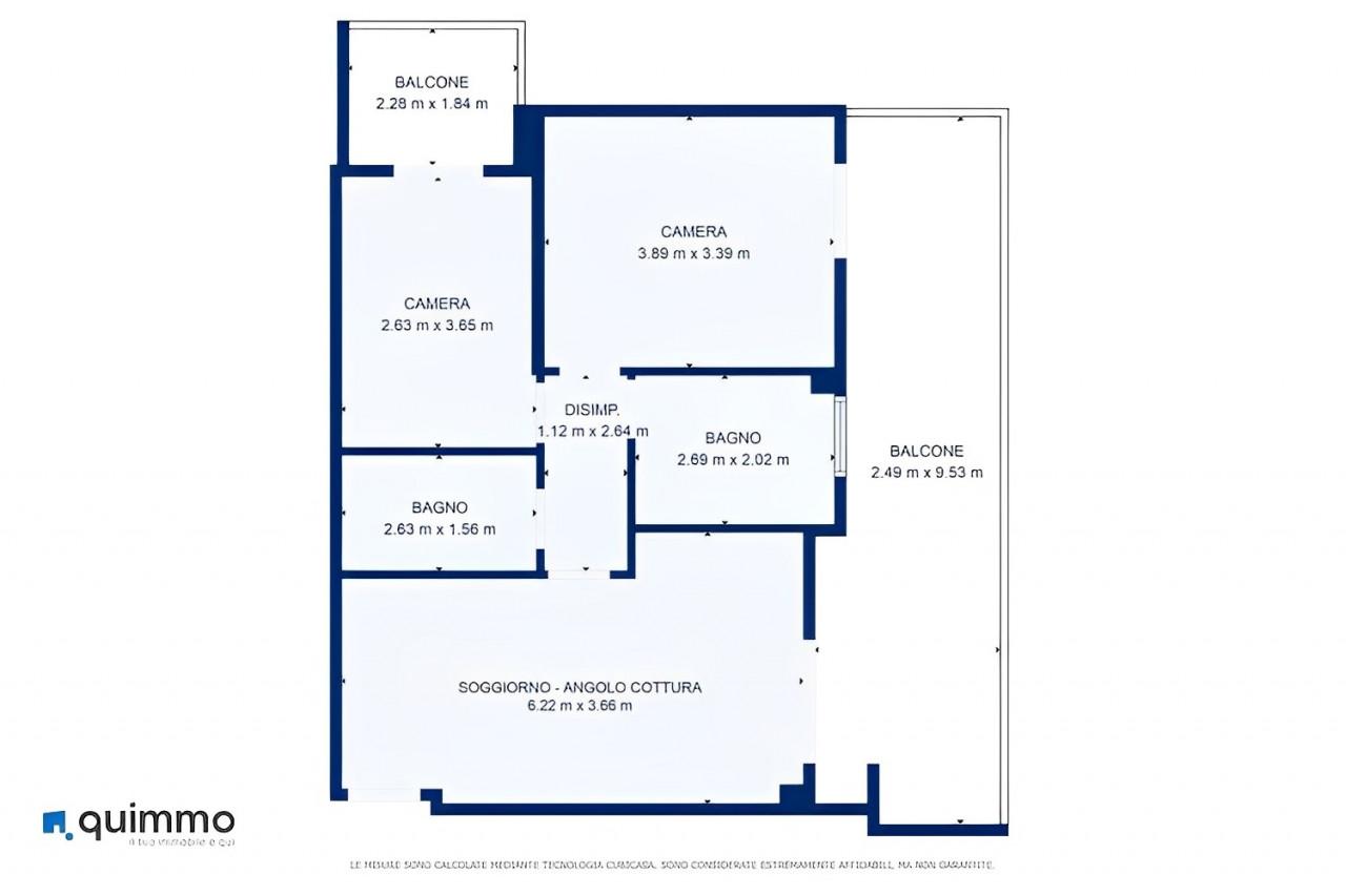 planimetria appartamento all'asta in via gioele solari, n 157 - 132 Roma (RM) - 1