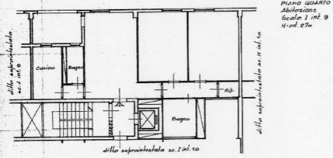 planimetria appartamento all'asta in via Jacopo della Quercia n 64 piano 4° int 9 - 00155 Roma (RM) - 1