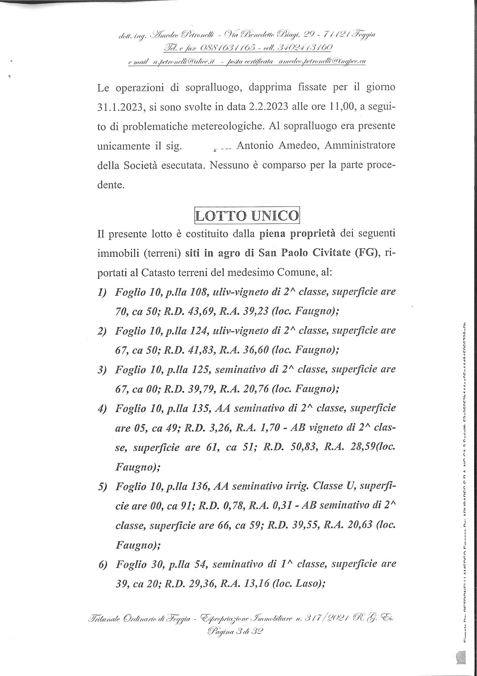 immobile terreno all'asta in Località Faugno e località Laso - 71010 San Paolo di Civitate (FG) - 3