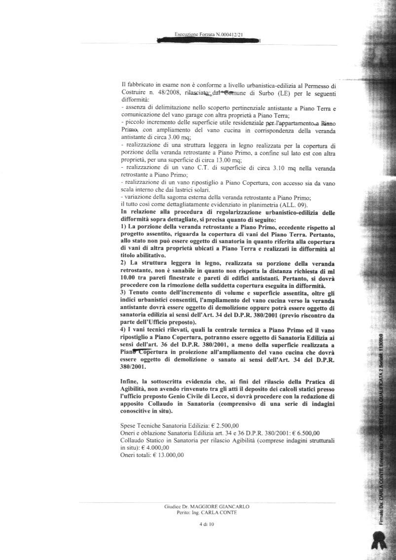 immobile appartamento all'asta in via Ofanto Surbo (LE) - 4